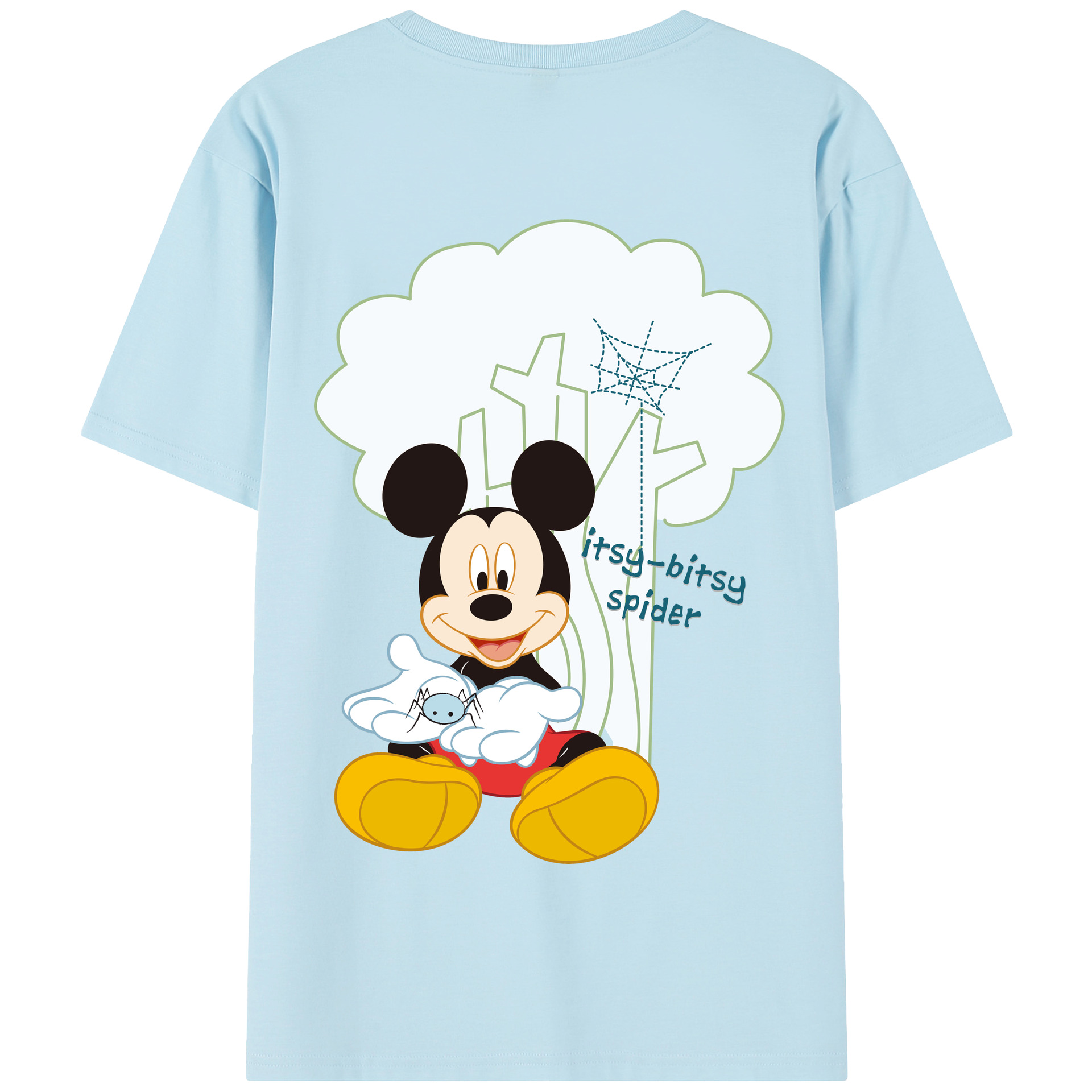 （画像用） ミッキーマウス Mickey Mouse 綿100％半袖Tシャツ（背面プリント）